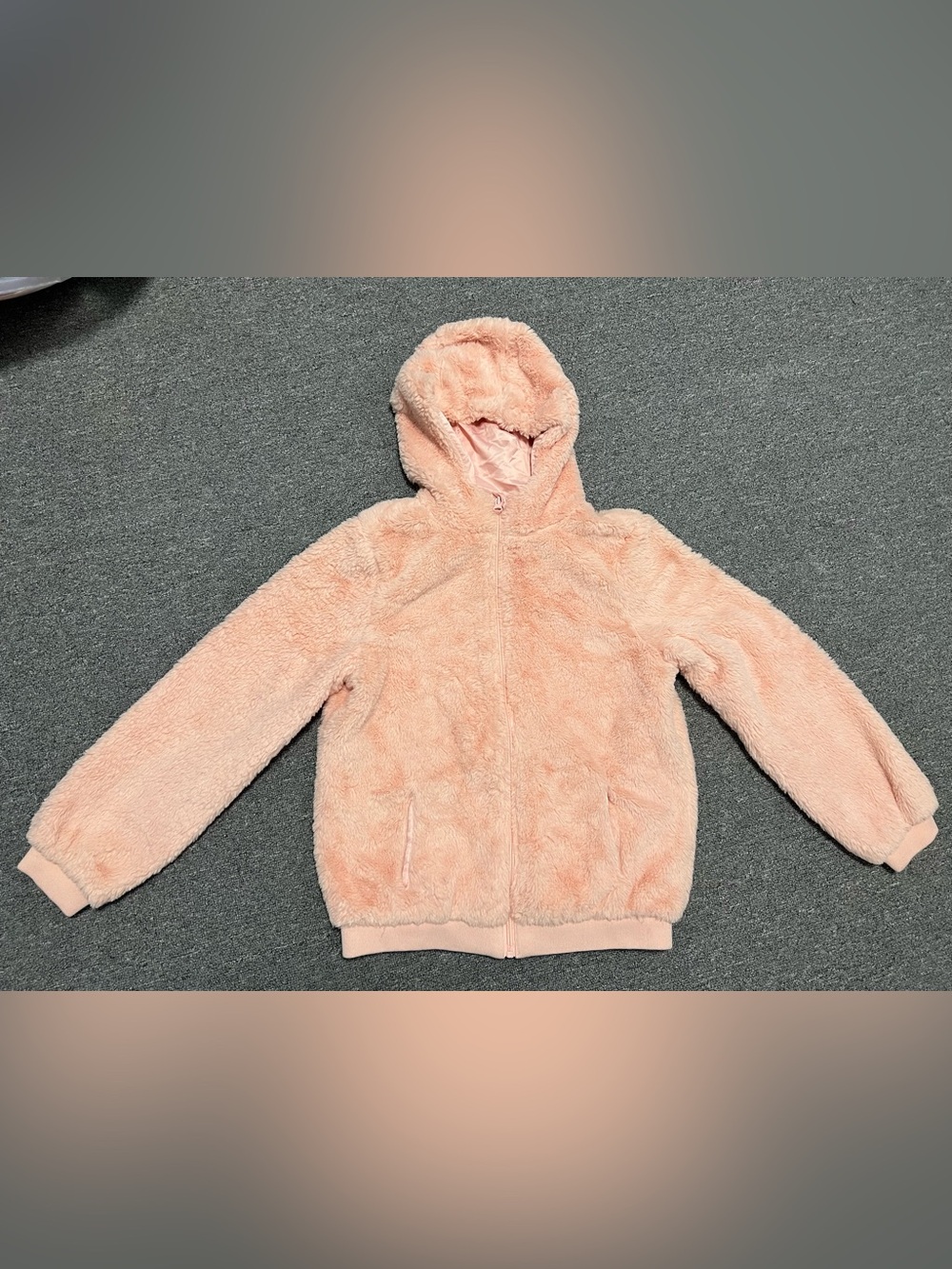 Plush Hooded Kids Puffer Jacket - Blush Pink 11-12T